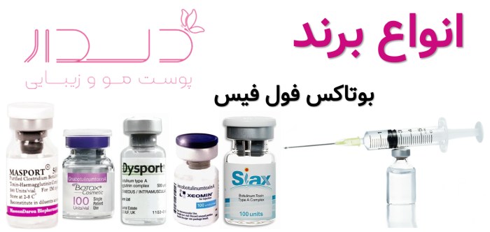 انواع برند بوتاکسانواع مارک بوتاکس